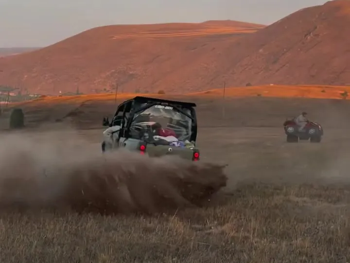Buggy at sunset in the mountains